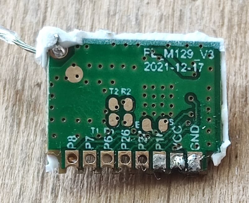FL_M129_V3 WiFi Module with Designations Back of WiFi module with pin designations