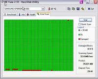 Dysk HDD80GB Czerwone kwadraty HD Tune, wolno chodzi...