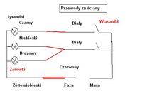 3 żarówki, 3 przewody ze ściany - jak podłączyć?