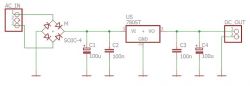 Schemat zasilania modułu Bluetooth z AC na DC.