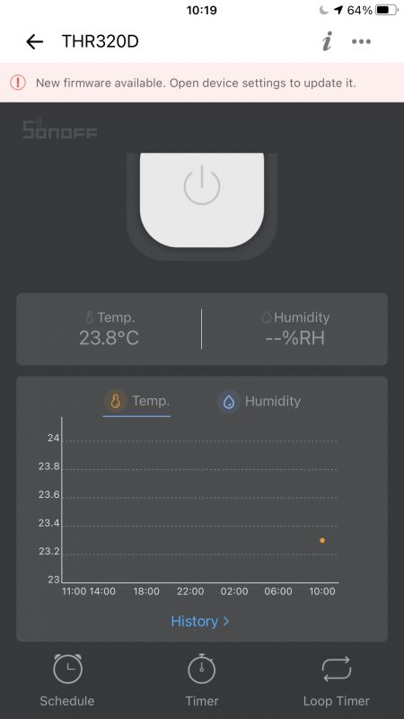 [ESP32] Termostat z wyświetlaczem i WiFi - Sonoff THR320D - aplikacja eWeLink