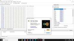 Hex-editor HxD pokazuje pusty plik złożony wyłącznie z zer w formacie PDF.