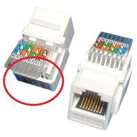 Connecting RJ45 Cat5e Keystone Jack: Proper Order of Colors for Socket and Plug Ends