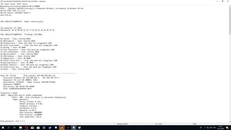 VW Touran 2003r. 1.9TDI - Elektryka wariuje/moduł komfortu/VCDS