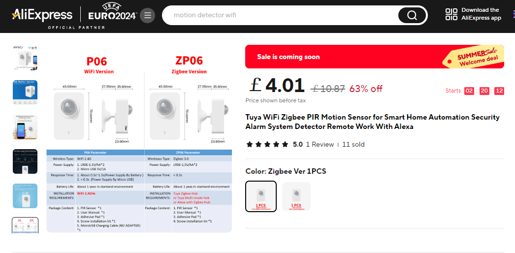 P06 Tuya PIR Motion Sensor Review: CBU Module, BK7231N, and MCU Insights