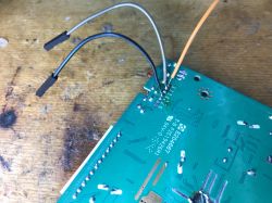 Connecting a Logic Analyzer to an I2C Board Circuit board with cables connected for I2C analysis.