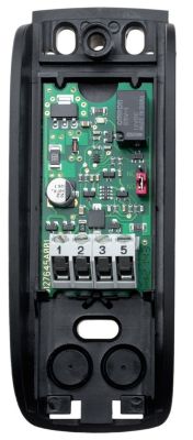 Wnętrze fotokomórki Somfy 92471 z widoczną płytką PCB i złączami oznaczonymi 1, 2, 3, 5
