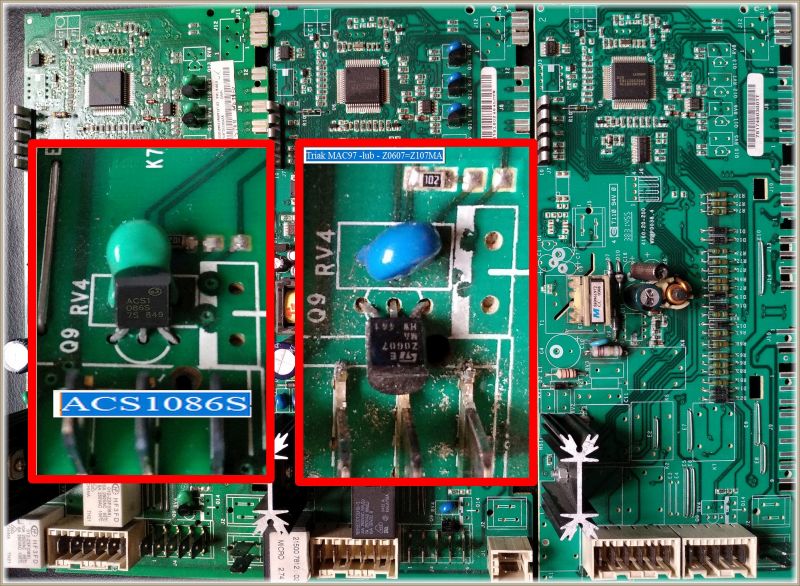 Printed circuit boards with integrated circuits and electronic components.