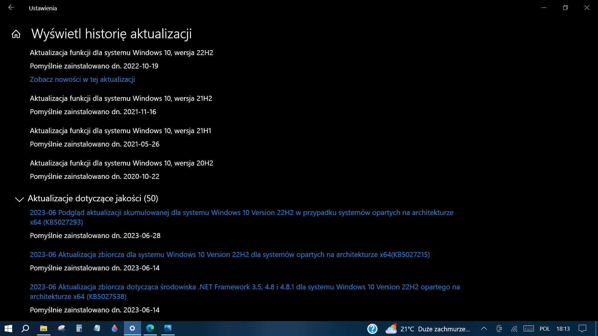 Problem z instalacją aktualizacji Windows 10 KB5027215