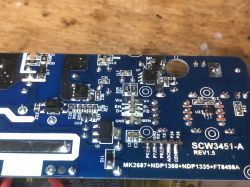Interior of LDNIO SEW3452 Power Strip with PCB Interior of SEW3452 power strip with electronic components on PCB