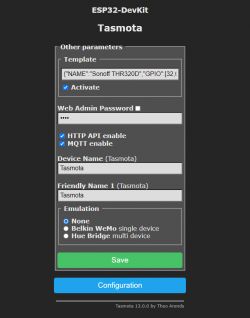 Tasmota Interface on ESP32-DevKit Screenshot of Tasmota interface on ESP32-DevKit