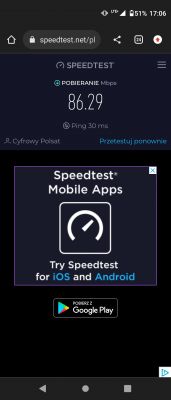 Antena do TP-Link MR400 w środowisku miejskim - Plus/Cyfrowy Polsat, Żuromin