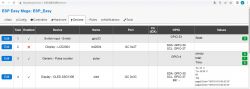 ESP Easy Mega Interface - Device List Screenshot of the ESP Easy Mega interface showing a list of devices connected to ESP32.