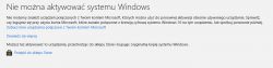 Komunikat o błędzie aktywacji systemu Windows 11.