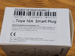 Tuya 16A Smart Plug Packaging Tuya 16A Smart Plug packaging with manufacturer details.