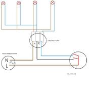 Podłączanie żyrandola (4 żarówki + 3 przewody)