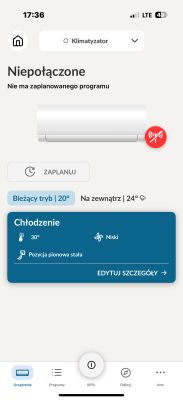 Brak połączenia w aplikacji hOn z klimatyzacją Haier mimo poprawnej konfiguracji