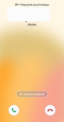 Ekran odbierania połączenia na telefonie Samsung Galaxy S23 z angielskim napisem 