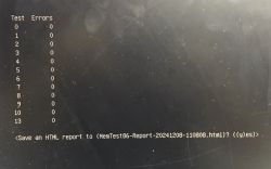 Raport z MemTest86 bez błędów pamięci.