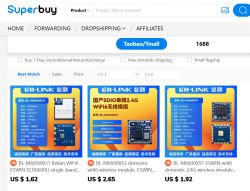 Screenshot of the Superbuy website featuring BL-LINK WiFi modules.