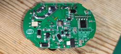 Printed circuit board with various electronic components.