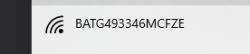 Screenshot showing Wi-Fi network name BATG493346MCFZE