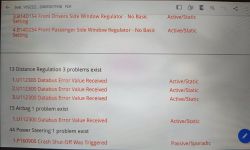 Ekran z błędami diagnostycznymi samochodu Seat Ibiza 2018.