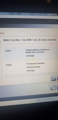Peugeot 508 1.6 HDI 2011 - Fuel ramp pressure sensor circuit error, short circui