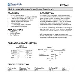 UC7441 Technical Specification Technical specification of the UC7441 current-limited power switch.