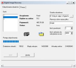Odzyskiwanie zdjęć z Digital Image Recovery: Postęp zatrzymał się na 109GB - co robić?