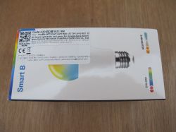 Packaging of Smart LED Bulb B22 9W WiFi RGB Box of RGB WiFi LED smart bulb B22 9W compatible with Google Alexa