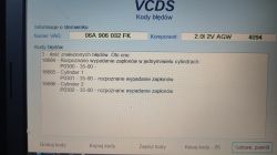 VW Golf 4 2.0 AZJ: Diagnostyka wypadania zapłonu na cylindrach 1 i 2 za pomocą VCDS