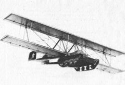 Fotografia ruskiego szybowca A-40T z czołgiem T-60 w locie.