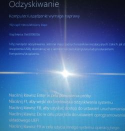Komunikat błędu przy instalacji Windows 10 na laptopie HP Compaq CQ58 z Windows 8.1