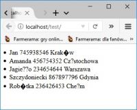 Connecting & Displaying Database on Website: XAMPP, Fatal Error, MySQL, Apache, strona.php