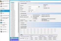 Interfejs użytkownika programowania systemu alarmowego z wyjściami.
