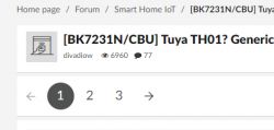 Screenshot of an online forum discussing the Tuya TH01 device, displaying views and replies statistics.