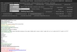 Screenshot of BK7231 Easy UART Flasher software with open operation panel and activity log.