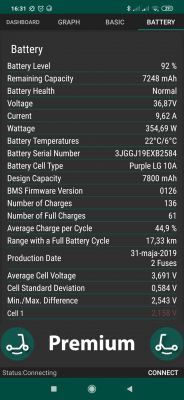 Hulajnoga Xiaomi M365 - Błąd 31 po wymianie ogniw ICR18650-26V na INR18650-25R-FT, błąd BMS?
