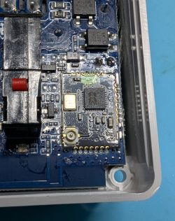 Electronic Module on PCB Electronic module with integrated circuit on a PCB inside a plastic enclosure.