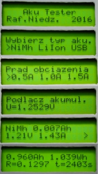 Tester parametrów akumulatorów Tester parametrów akumulatorów