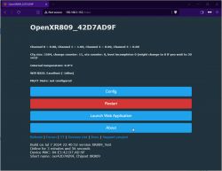 Web interface screen of OpenXR809_42D7AD9F showing configuration and node information.