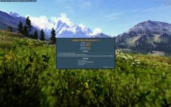 Zrzut ekranu z Unigine Valley Benchmark 1.0 z wynikami testu.