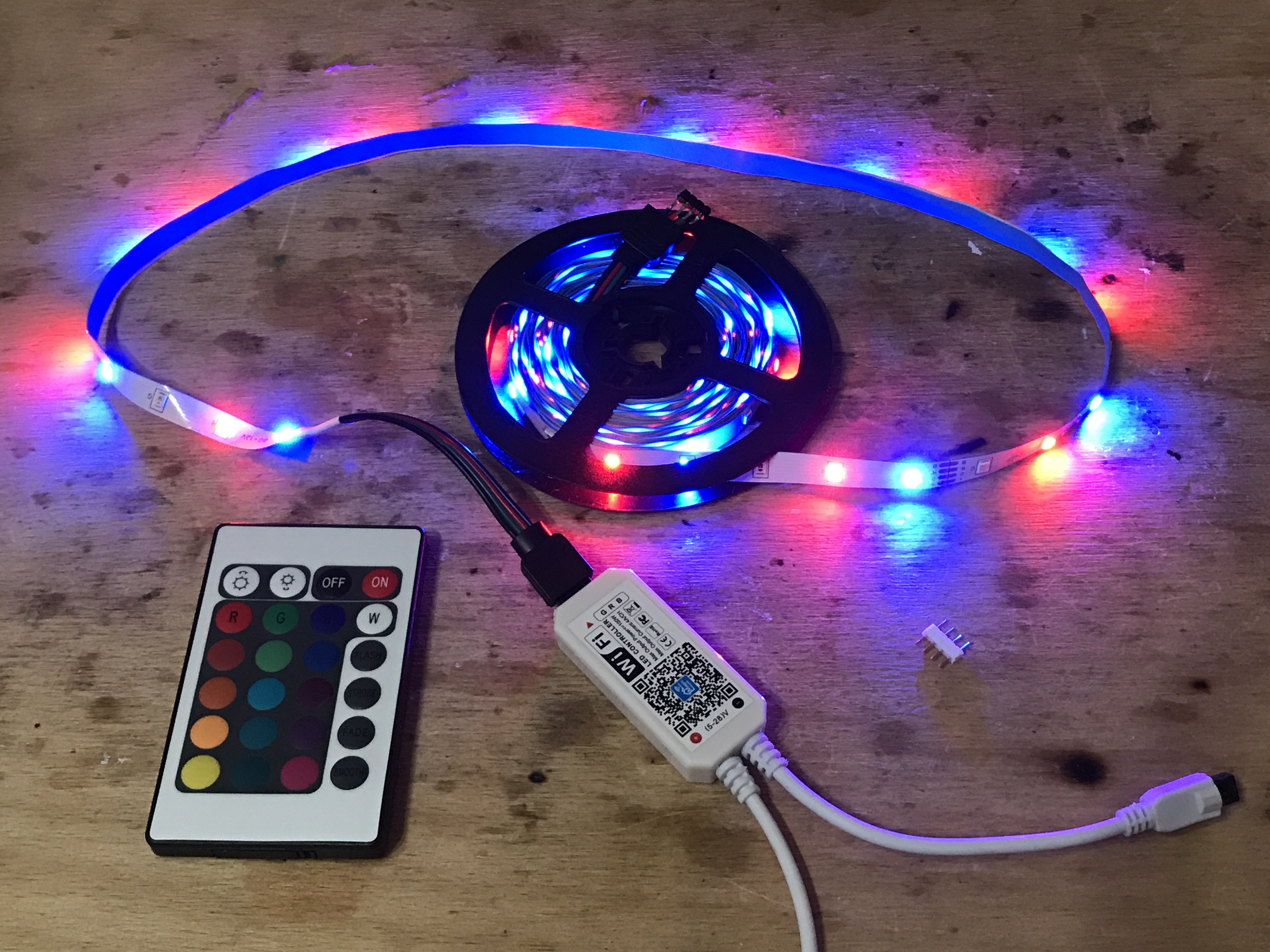 RGB LED strip with IR remote control and WiFi - MWIR-RGB Magic Home Pro