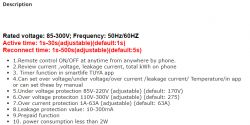 Technical Specifications of Aliexpress Device A section of the user manual for a device from Aliexpress with technical specifications.