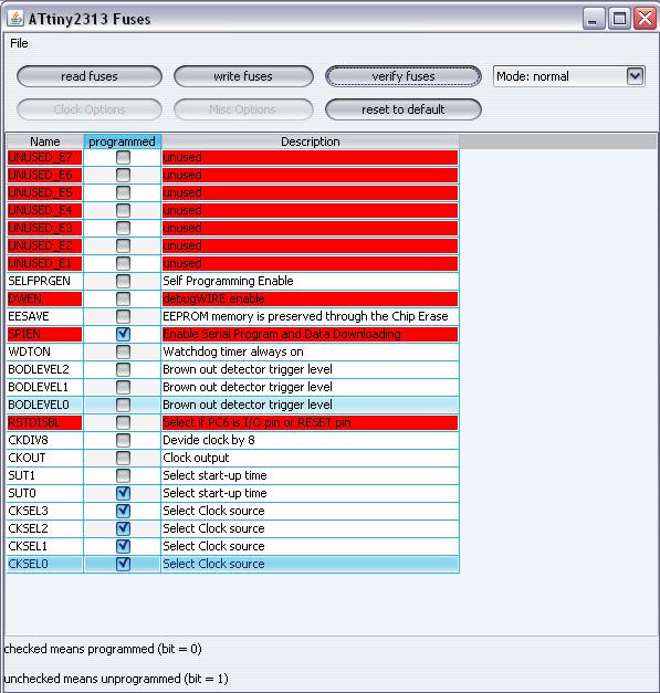 Attiny 2313 - Dekoder RDS - wolne przewijanie tekstu, ustawienia fusebitów