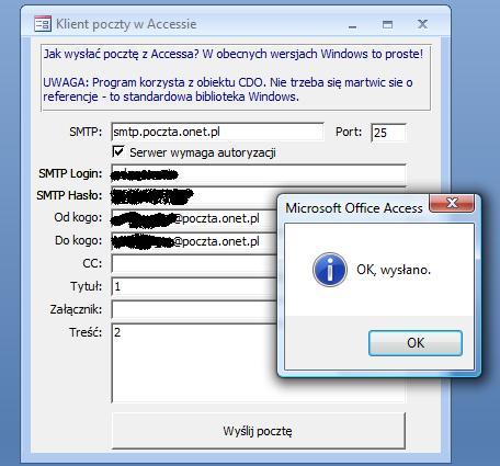 [VBA] Wysyłanie maila przez SMTP z CDO - problem z autoryzacją w Excelu