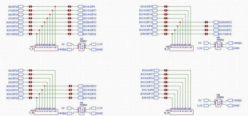 Connection schematic for ESP32 module boards