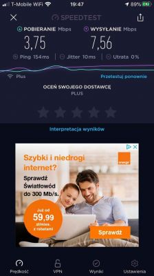 Niska prędkość internetu domowego Cyfrowy Polsat