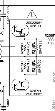 Pioneer VSX-520 - nie uruchamia się po resecie, 52Vdc na wyjściu głośnikowym